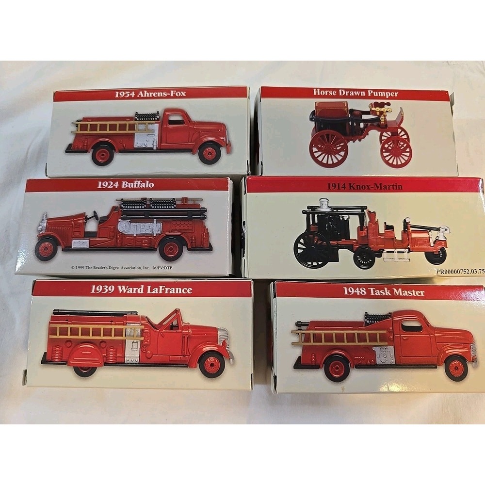 6 Reader's Digest Diecast model VTG Firefighter Fire Trucks 1999 2000 2001